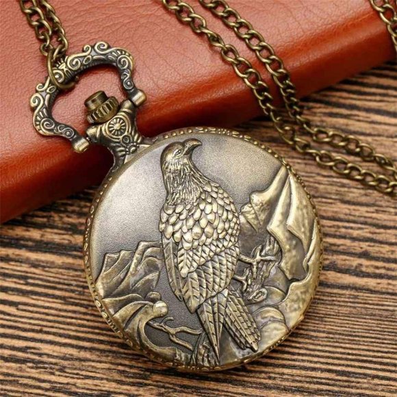Eagle Pocket Watch NEW American Bald Eagle Gift USA Patriotic - Picture 4 of 4